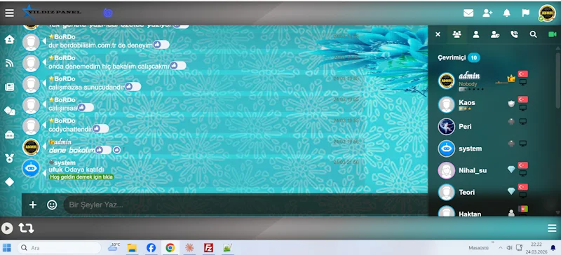 Yıldız Panel  sesli görüntülü sohbet paneli